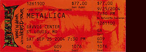 Live Metallica || 9/25/2004 - Savvis Center, St. Louis, MO 