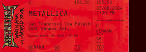Live Metallica || 3/8/2004 - Cow Palace, San Francisco, CA  