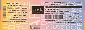 Live Metallica || 8/14/2008 - Grand d'Arras, Arras, FRA 