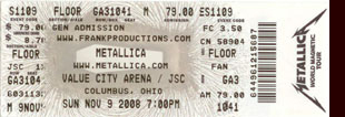 Live Metallica || 11/9/2008 - Schottenstein Center, Columbus, OH 