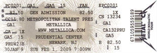 Live Metallica || 2/1/2009 - Prudential Center, Newark, NJ 