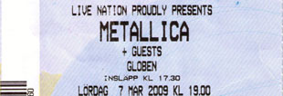 Live Metallica || 3/7/2009 - Globen, Stockholm, SWE 