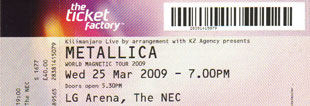 Live Metallica || 3/25/2009 - LG NEC Arena, Birmingham, GBR 