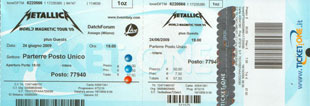 Live Metallica || 6/24/2009 - Palalottomatica, Rome, ITA 