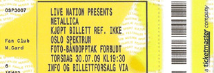 Live Metallica || 7/30/2009 - Spektrum, Oslo, NOR 