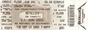 Live Metallica || 9/15/2009 - US Bank Arena, Cincinnati, OH  