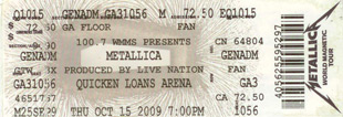Live Metallica || 10/15/2009 - Quicken Loans Arena, Cleveland, OH 