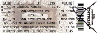 Live Metallica || 10/18/2009 - Time Warner Cable Arena, Charlotte, NC 