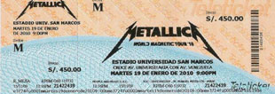 Live Metallica || 1/19/2010 - Estadio San Marcos, Lima, PER 