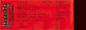 Live Metallica || 4/24/2004 - Roanoke Civic Center, Roanoke, VA  
