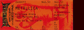 Live Metallica || 5/9/2004 - Winnipeg Arena , Winnipeg, MB Canada