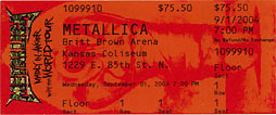 Live Metallica || 9/1/2004 - Kansas Coliseum, Wichita, KS 