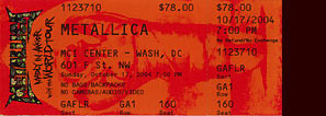 Live Metallica || 10/17/2004 - MCI Center, Washington, DC 