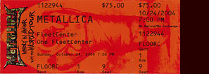 Live Metallica || 10/24/2004 - Fleet Center, Boston, MA 