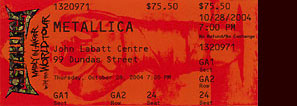 Live Metallica || 10/28/2004 - John Labatt Centre, London, ON 