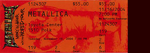 Live Metallica || 11/16/2004 - Toyota Center, Houston, TX 