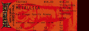 Live Metallica || 11/24/2004 - Sports Arena, San Diego, CA 
