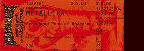 Live Metallica || 11/27/2004 - Arrowhead Pond, Anaheim, CA 
