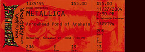 Live Metallica || 11/27/2004 - Arrowhead Pond, Anaheim, CA 