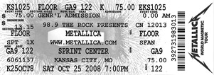 Live Metallica || 10/25/2008 - Sprint Center, Kansas City, MO 