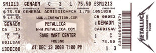 Live Metallica || 12/13/2008 - Save Mart Center , Fresno, CA  