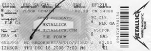 Live Metallica || 12/18/2008 - The Forum, Los Angeles, CA  