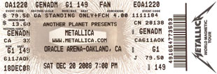 Live Metallica || 12/20/2008 - Oracle Arena, Oakland, CA 