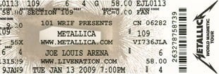 Live Metallica || 1/13/2009 - Joe Louis Arena, Detroit, MI 
