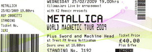 Live Metallica || 2/25/2009 - Trent FM Arena, Nottingham, GBR 