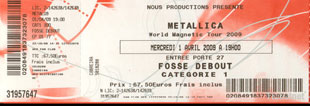 Live Metallica || 4/1/2009 - Palais Omnisport de Bercy, Paris, FRA 