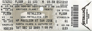 Live Metallica || 12/12/2009 - hp Pavillion, San Jose, CA 