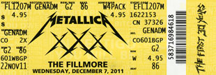 Live Metallica || 12/7/2011 - The Fillmore, San Francisco, CA 