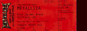 Live Metallica || 3/18/2004 - Rose Garden, Portland, OR  