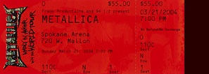 Live Metallica || 3/21/2004 - Spokane Arena, Spokane, WA  
