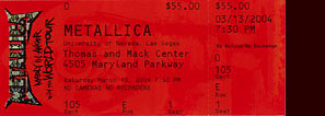 Live Metallica || 3/13/2004 - Thomas and Mack Center, Las Vegas, NV  